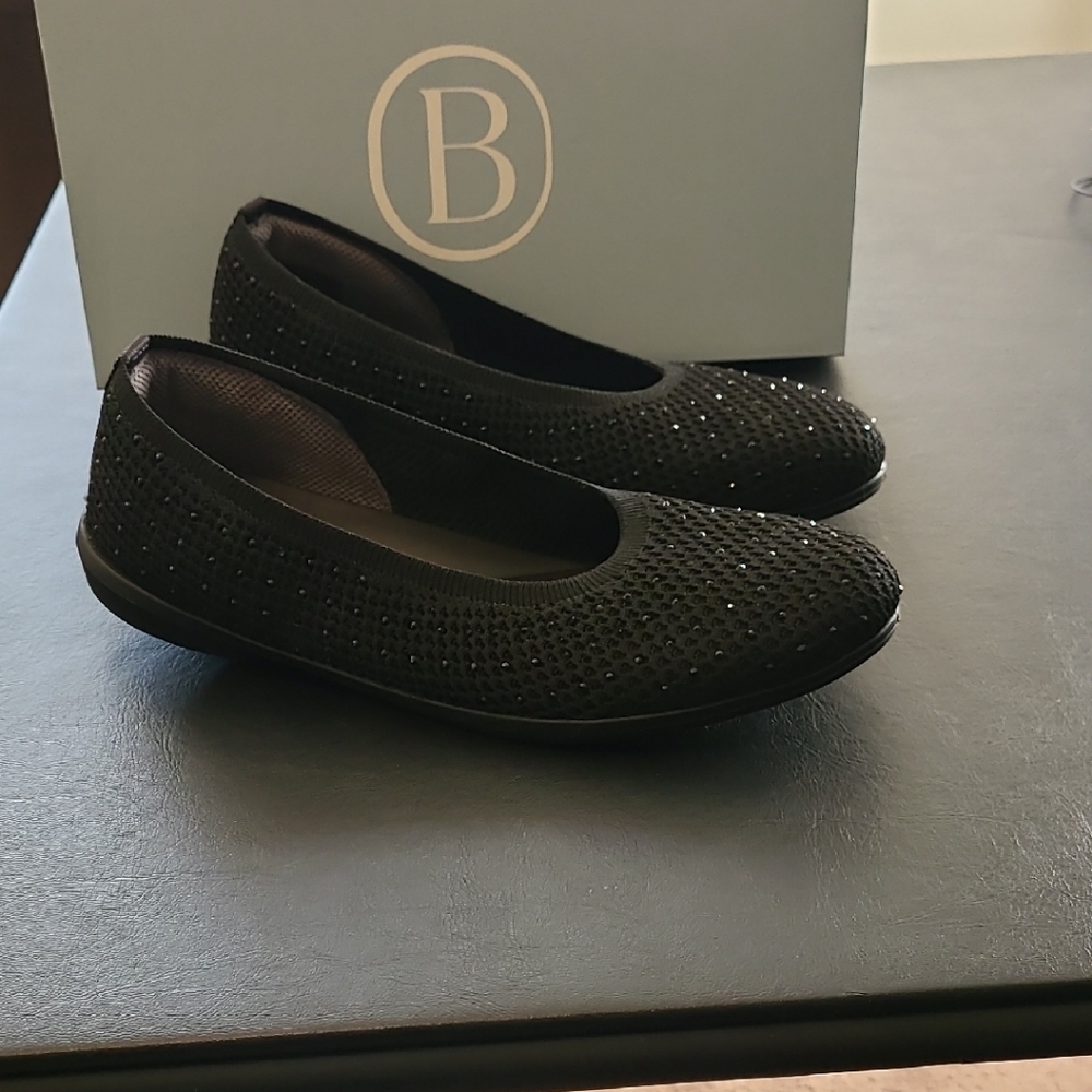 Bzees Black Sparkle Flats